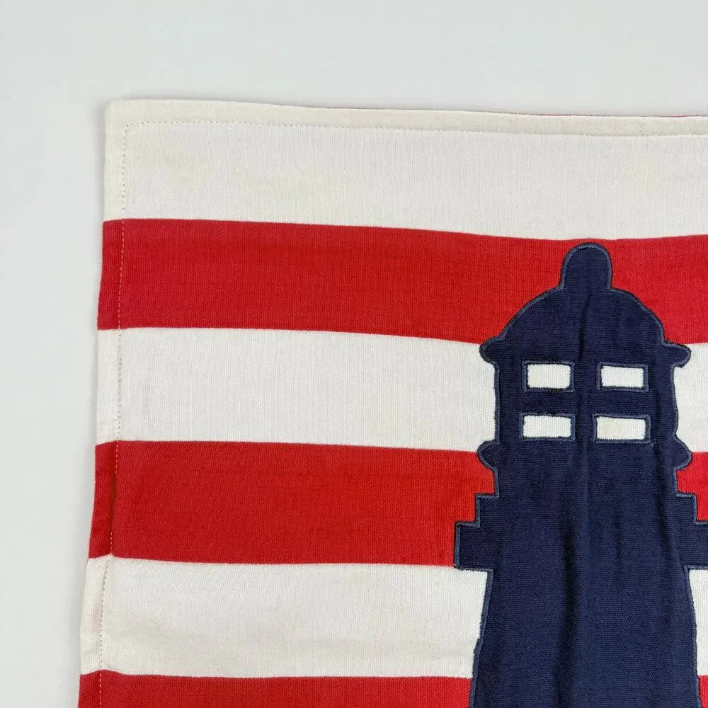 Lava Lighthouse Pillow Covers Set Nautical Coastal Americana 17.5 x 18.5